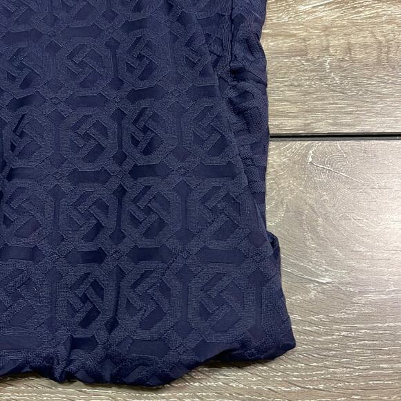 J. McLaughlin Navy Blue Textured Short Sleeve Dress Women’s Size Small - Picture 3 of 4